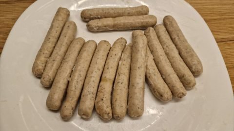 Eingefettete Bratwurst