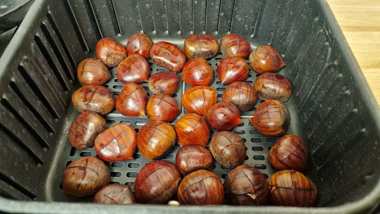 Geröstete Maronen im Airfryer - Meine Heißluftfritteuse